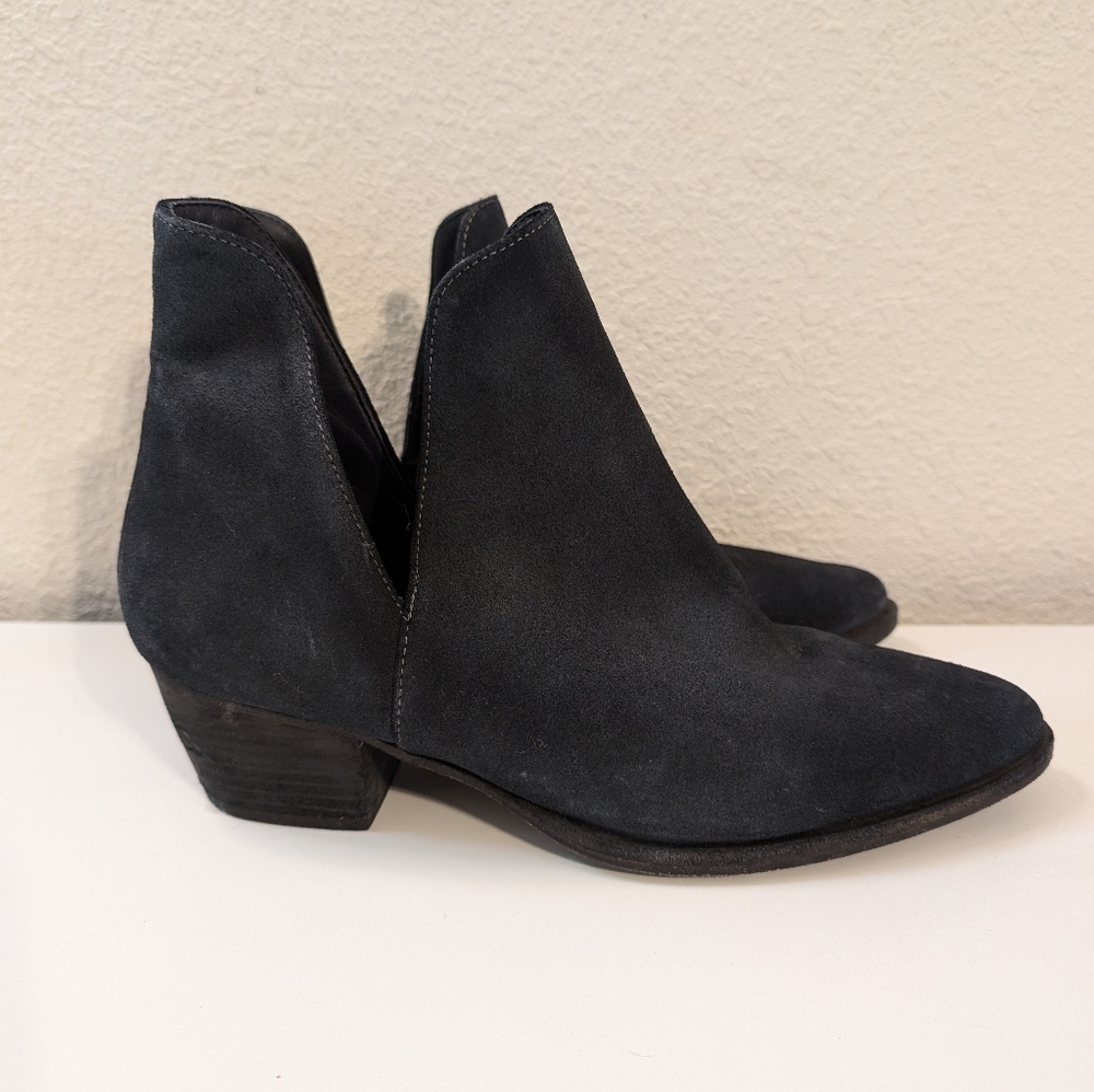 Free People 40 Boots Ankle Navy Suede Leather Womens